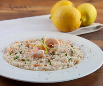 Risotto au citron et crevettes