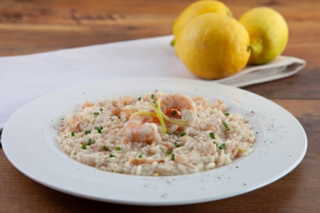 Risotto au citron et crevettes