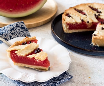 Tarte avec gelée de pastèque