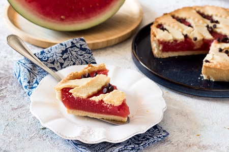 Tarte avec gelée de pastèque