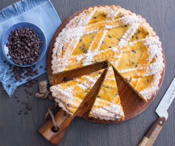 Tarte avec mascarpone et pépites de chocolat