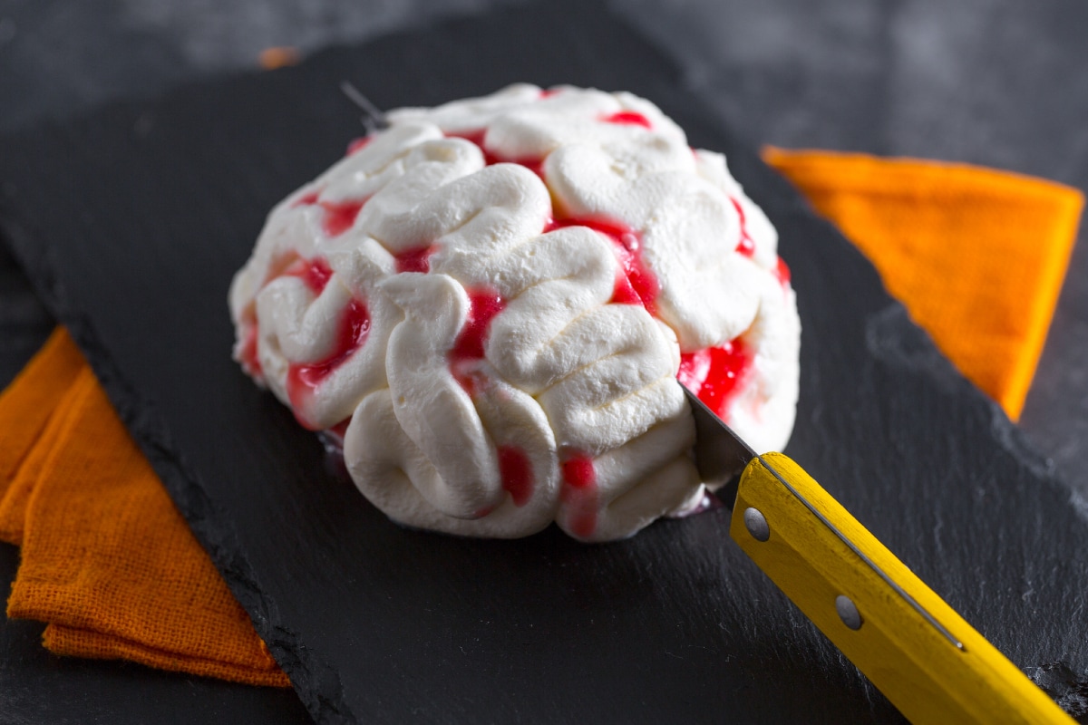 Cheesecake cerveau d'Halloween