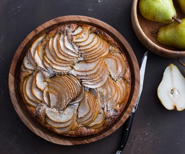 Tarte à la ricotta, poires et chocolat