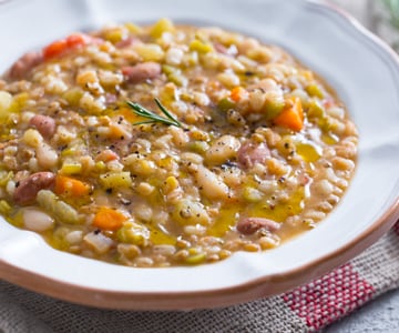 Soupe de légumineuses et céréales