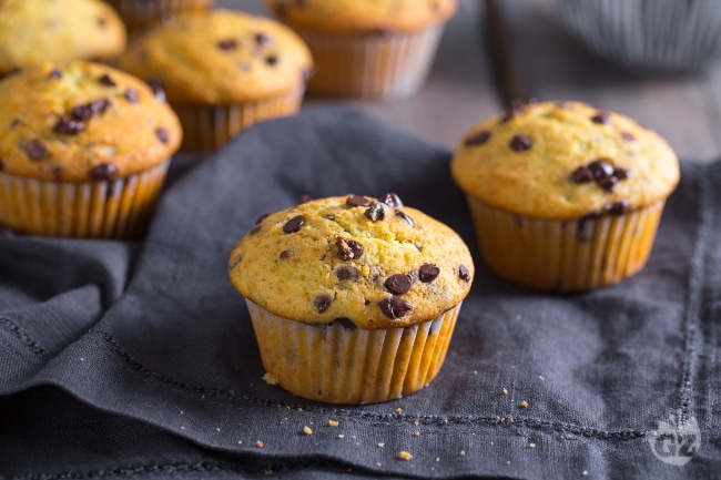 Muffins aux pépites de chocolat - Recettes italiennes par GialloZafferano