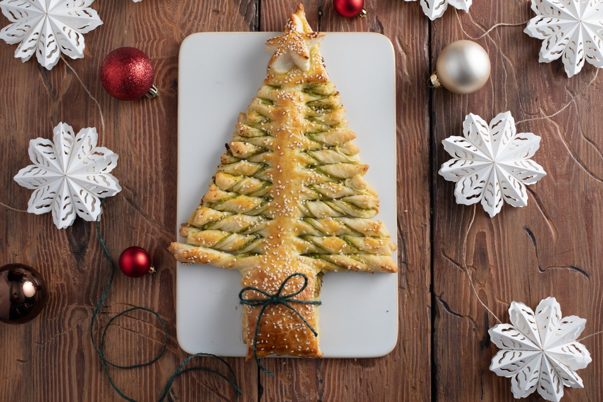 Sapin de Noël en pâte feuilletée