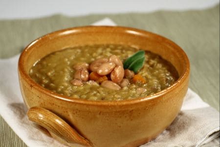 Soupe d'épeautre et haricots borlotti