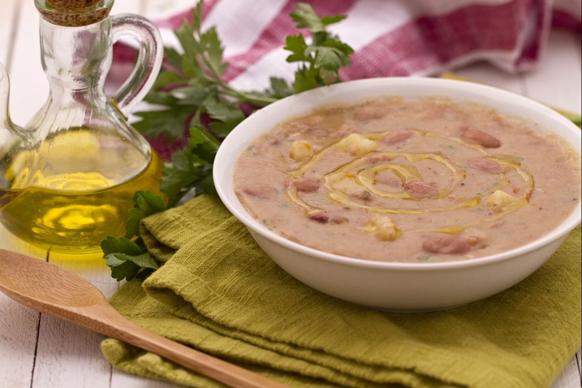 Soupe de pommes de terre et borlotti