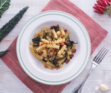 Fusilli au chou noir et lardons